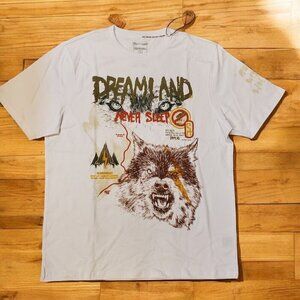 Dreamland Graphic Tee T-shirt Men's Size‎ X-Large White Wolves Streetwear NWT